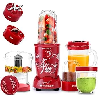 Wonderchef Nutri-blend Juicer, Mixer, Grinder & Chopper|400W 100% Full Copper Motor|Complete Kitchen Machine|4 Unbreakable Jars|2 Years Warranty|Recipe Book By Chef Sanjeev Kapoor|White