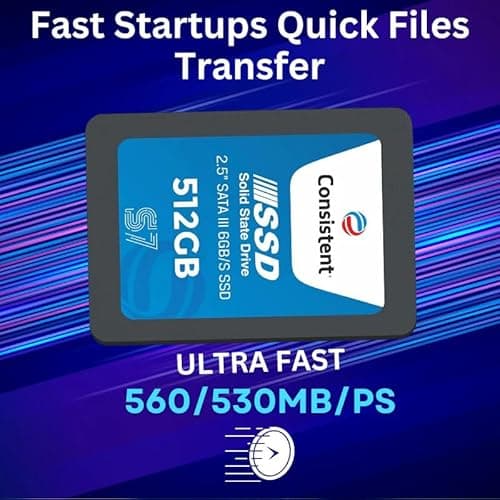 Consistent SSD 512GB 2.5 Inch SATA Internal SSD - Read: 550MB/s & Write: 500MB/s - Solid-State Drive 5 Year Warranty (512, GB) 4