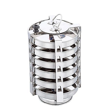 Expresso Stainless Steel Dhokla Stand with Handle, 6 Piece, Silver