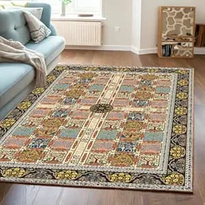ishro home 3 x 5 Feet 3D Jet Multi Printed Carpet Rug Runner and Carpets for Bedroom/Living Area/Home with Anti Slip Backing (Fortune Garden,3x5 fts)