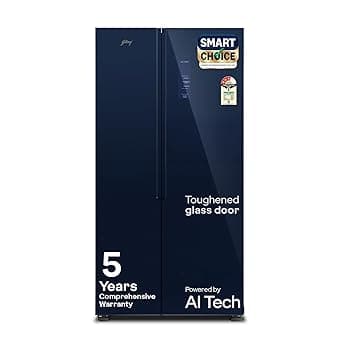 Godrej 600L 3Star 5 Years Comprehensive Warranty Smart Convertible Zones | Toughened Glass Door | Frost Free Inverter Refrigerator (2025 Model, RS EONVELVET 646C RIT SM BL, Storm Blue)