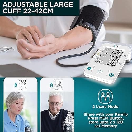 K-Life - Bpm-107 Fully Automatic Digital Electronic Blood Pressure Monitor - Portable Digital Blood Pressure Machine - Accurate Measurement Blood Pressure Monitor Digital Bp Moniter - White 4