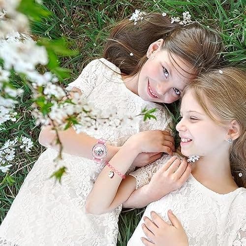 Acnos Kids Unicorn Cartoon Watches with Matching Rainbow & Unicorn Bracelets – Cute Waterproof Analog Watch Gift Set for Girls 5