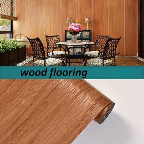 HAPPYMATES Wood Grain Peel and Stick Thickened 1.5mm Vinyl Flooring Roll – Waterproof Self Adhesive Floor & Wall Sticker, Foam Tile Wallpaper for Kitchen, Bathroom, and Home Decor (24 X 50 inch) 3