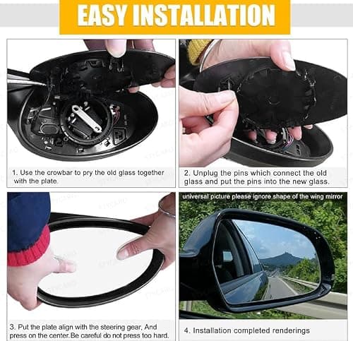 STYCARO- Side View Mirror Glass/Sub Mirror Plate compatible with Tata Punch 2021-2025 Year Model (RIGHT DRIVER SIDE) 3