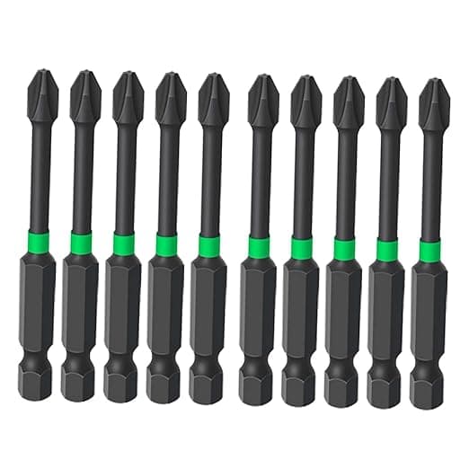 10Pcs Magnetic Screwdriver Bit Set Strong 6.35Mm Hand Shank for Electrician 70Mm | Drill Bits | Power Tools | Tools | Home & Garden