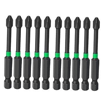 10Pcs Magnetic Screwdriver Bit Set Strong 6.35Mm Hand Shank for Electrician 70Mm | Drill Bits | Power Tools | Tools | Home & Garden