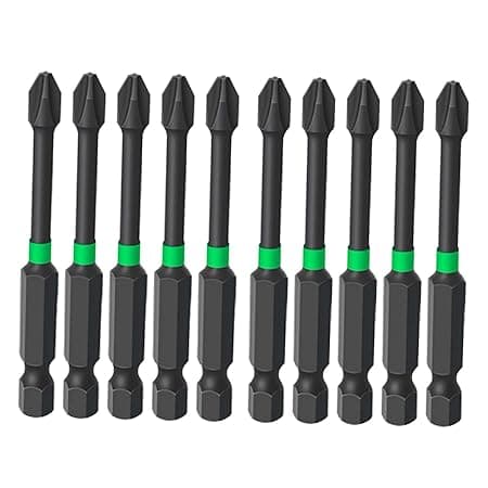 10Pcs Magnetic Screwdriver Bit Set Strong 6.35Mm Hand Shank for Electrician 70Mm | Drill Bits | Power Tools | Tools | Home & Garden