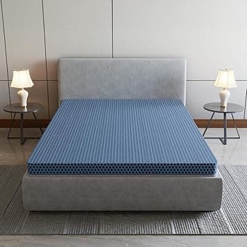 SleepyHug AirCell Ortho Spinex Essential 3 inch HR Foam Mattress | 3 Zones Support |5 Years Warranty | Back Pain Relief |Spine Alignment | Single Bed Size Blue (LxWxH -72x35x3 Inch)