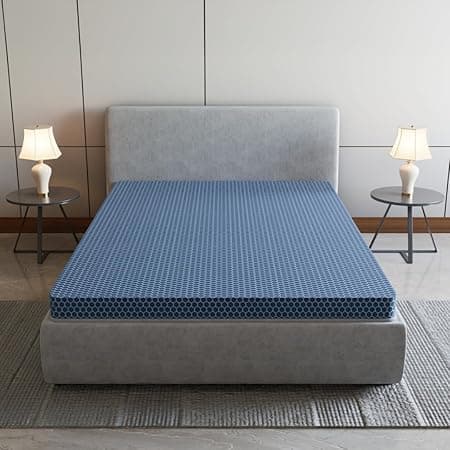 SleepyHug AirCell Ortho Spinex Essential 3 inch HR Foam Mattress | 3 Zones Support |5 Years Warranty | Back Pain Relief |Spine Alignment | Single Bed Size Blue (LxWxH -72x35x3 Inch)
