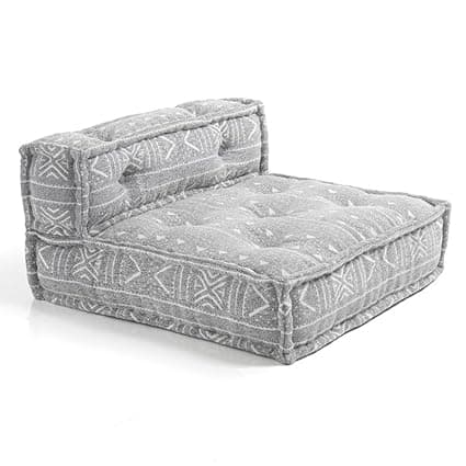 ASHEVILLE® Grey-I Handcrafted Upholstery No Wood Modular Sofa for Living Room, Home| Low Floor Seating, Sectional Couch, Modular Lounge Chair, Designer Kids Sofa, Cat Bed, Dog Bed| 80X80X40 CM