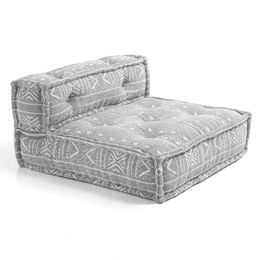 ASHEVILLE® Grey-I Handcrafted Upholstery No Wood Modular Sofa for Living Room, Home| Low Floor Seating, Sectional Couch, Modular Lounge Chair, Designer Kids Sofa, Cat Bed, Dog Bed| 80X80X40 CM