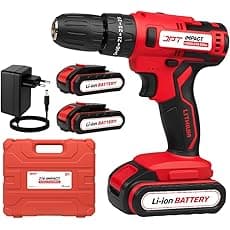 FOSTER FK 44-21 Brushless Impact Cordless Drill Driver machine/Screwdriver machine 2000mAH, Chuck 10mm, 25-Level Torque with Lithium Ion Battery and Charger Drilling and Screwdriver Machine Tool kit