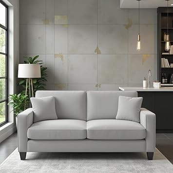 Torque Moscow 2 Seater Fabric Sofa (Light Grey) 2 Person Sofa, Wooden Sofa Set, Couch for Living Room | 1 Years Warranty