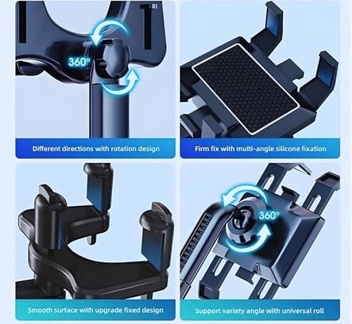 360° Rotatable & Retractable Rearview Mirror Phone Holder for Car | Universal Anti-Shake Smartphone Mount | Adjustable Multifunctional Car Phone Cradle for Safe Driving | Fits All iPhones & Androids 5
