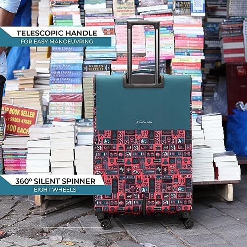 Nasher Miles India Expander Soft-Sided Polyester Check-in Luggage Teal 24 inch |65 Trolley Bag 4