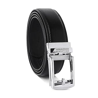 HAMMONDS FLYCATCHER Genuine Leather Belt for Men, Premium Leather Belt with Auto Lock mechanism, Mens Belt Leather Branded with Slide Lock for Everyday Wear