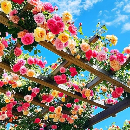 200+ SEEDS- Hybrid Climbing Rose Flower Mix Seeds, Year-Round Blooms. 4