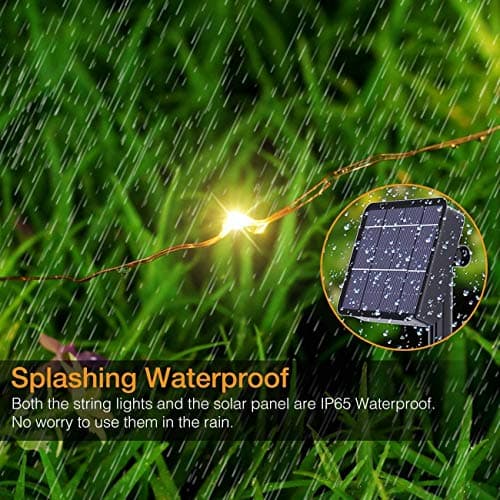 XERGY Solar Fairy String Light Outdoor, 39 Ft 120 LED with 800 mAh Inbuilt Rechargeable Battery IP65 Waterproof 8 Modes (Copper Wires, Sturdy Quality) for Garden Yard Diwali &Home Decor led Lights 3