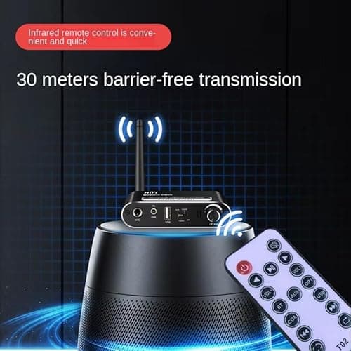 MICROWARE 30M TV USB Bluetooth 5.1 Receiver Transmitter Wireless Audio Adapter Optical Fiber to AUX RCA DAC Converter with Remote Control (Model : T02) 3