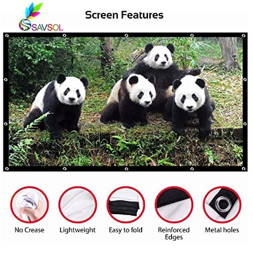 Savsol® 2023 Upgraded Projector Screen, Eyelet Screen (10 ft. (W) x 8 ft. (H) - 150" Inch) Diagonal Anti-Crease Projection Screen for Home Theater 4:03 Aspect Ratio 3