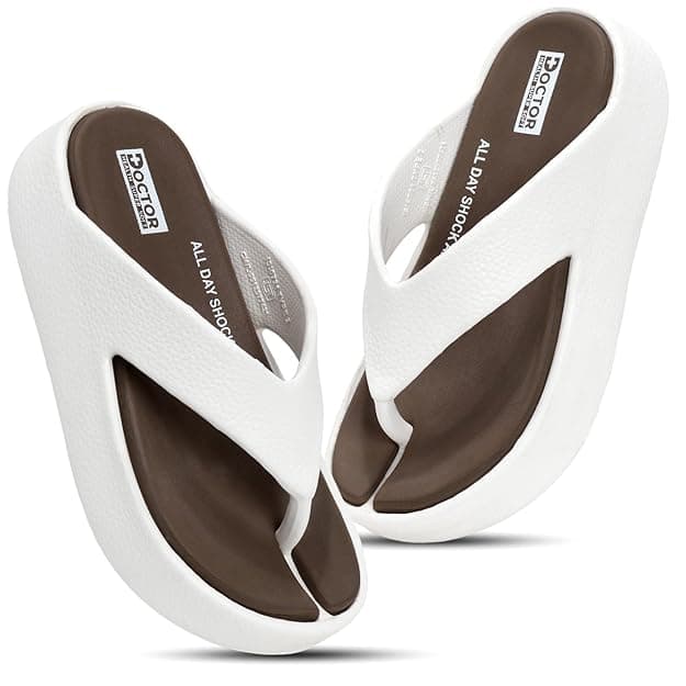 DOCTOR HEALTH SUPER SOFT Women’s Orthopedic Soft Platform Slippers | Ultra-Cushioned Shock Absorbing Footbed | Lightweight Anti-Skid Everyday Wear Comfort Flip Flops for All-Day Support