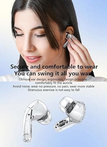 Printme F-11 TWS Wireless Earbuds, ipx7 Waterproof Sports Earphones, Wireless 5.3, ENC Earbud Earphone with LED Display, with Lanyard (White) 2