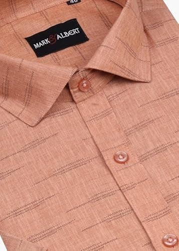 MARK & ALBERT Men's Half Sleeve Slim Fit Linen Shirt White 3