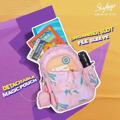 Skybags Bloom 30 Litres Pink School Bag For Girls, 3 Compartment 4