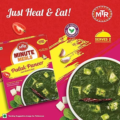 MTR Minute Meals Palak Paneer 300g | Ready-to-Eat Meals | Instant, Heat & Eat | Authentic Indian Paneer Dish 3