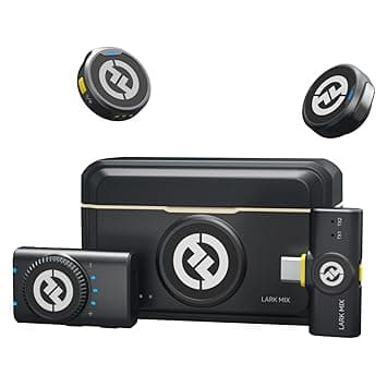 Hollyland Lark M2 Wireless Microphone for iPhone/Camera/Android/PC, 48kHz/24-bit High Fidelity Audio, 300m Range, Noise Cancel, 40h Use, YouTube, Streaming (2TX + Camera RX + USB-C RX + Charging Case)