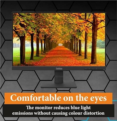 Lenovo ThinkVision S22-4e | 21.5" (60.45cm) FHD IPS 100Hz Ultraslim Monitor | 4ms, 99% sRGB, 16.7Mn Colors, 1x HDMI 1.4, 1x VGA,TUV Eye Comfort, Low Blue Light| Tilt | Black 4