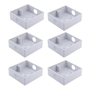 Type 86 Box Outlet Mounting,Recessed Electrical,86 Type Universal Switch Socket,Flush Mount,86mm×86mm×30mm 6-Pcs Set Electrical Socket Box