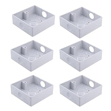 Type 86 Box Outlet Mounting,Recessed Electrical,86 Type Universal Switch Socket,Flush Mount,86mm×86mm×30mm 6-Pcs Set Electrical Socket Box
