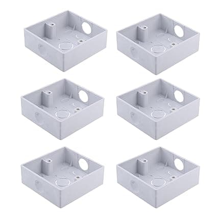 Type 86 Box Outlet Mounting,Recessed Electrical,86 Type Universal Switch Socket,Flush Mount,86mm×86mm×30mm 6-Pcs Set Electrical Socket Box