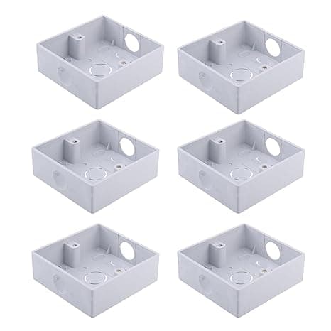 Type 86 Box Outlet Mounting,Recessed Electrical,86 Type Universal Switch Socket,Flush Mount,86mm×86mm×30mm 6-Pcs Set Electrical Socket Box
