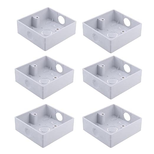 Type 86 Box Outlet Mounting,Recessed Electrical,86 Type Universal Switch Socket,Flush Mount,86mm×86mm×30mm 6-Pcs Set Electrical Socket Box