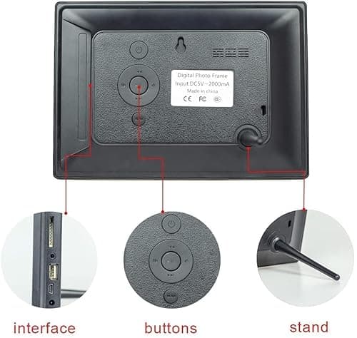 Miracle Digital 7 Inch IPS HD Digital Photo Frame, 1024×600 Display, 8GB Memory, 2GB RAM, 180° Wide Angle, Photo Video Music Playback, Slideshow, SD Card & USB Support with Remote 5