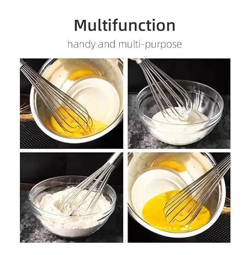KitchenFest® Stainless Steel Kitchen Manual Egg Beater Cake Baking Tools Hand-held Whisk Mixer, 10 Inch 5