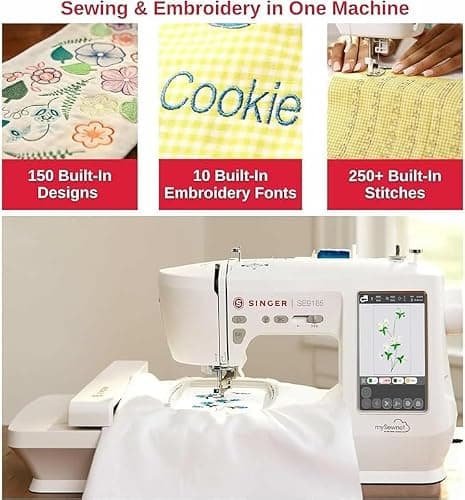 SINGER SE9185 Computerized Embroidery Sewing Machine with Wi-Fi Enabled, 7-inch touch Screen (250 Built-in Stitches and 150 Embroidery Designs) 4
