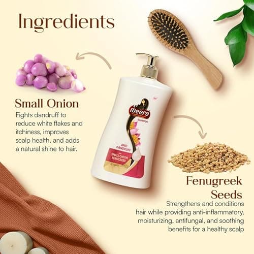 Meera Anti Dandruff Shampoo, With Goodness Of Small Onion and Fenugreek, For Men And Women, 1L 2