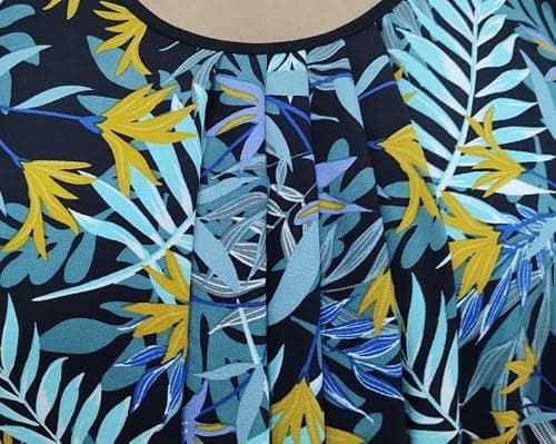 Manvicare Plus Size Sleeveless Nightie for Women, Rayon, Tropical Leaf Print, Maxi Length (8XL) Black 4