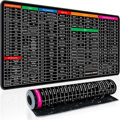 Vederio Large Keyboard Shortcut Desk Mouse Pad 80x30cm Office & Computer Shortcut Keys Guide Extended Mouse Mat Anti-Slip Rubber Base Desk Pad for Laptop PC Gaming Coding Excel Word Photoshop CAD User 4