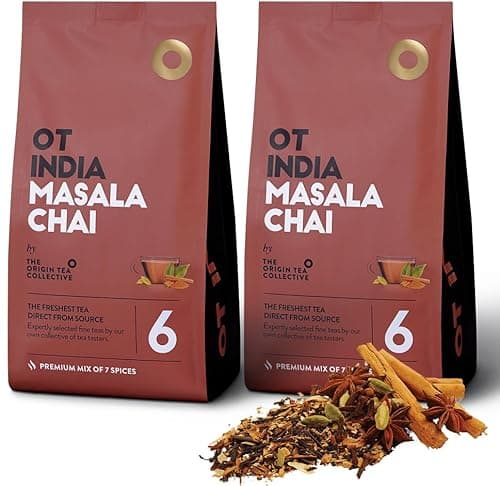 OT INDIA Masala Chai - Premium Mix of 7 Spices | 100% Natural Ingredients Tea | Rich Color and Smooth Taste | Handpicked and Pure | Aids in Digestion | Pack of 2 (250 gm)