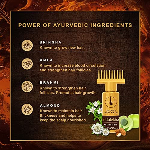 INDULEKHA Bringha,100% Ayurvedic Hair Oil for New Hair Growth with Bringha, Amla and Brahmi, Recommended by Ayurvedic Experts, for Men and Women, 50 ml 4
