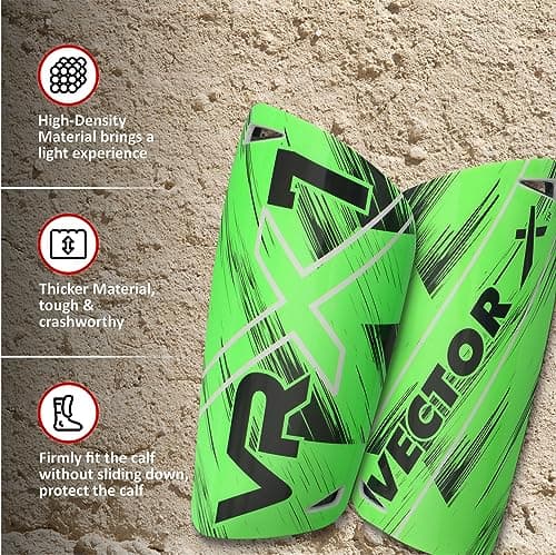 Vector X Combo of Acura Shoe Shin Guard & Pair Stockings Football Kit|Synthetic Upper+ High Strength TPU Sole|Practice & Training Footwear Sports Shoes for Boys Men Adult (Acura Combo, Size 7) 2