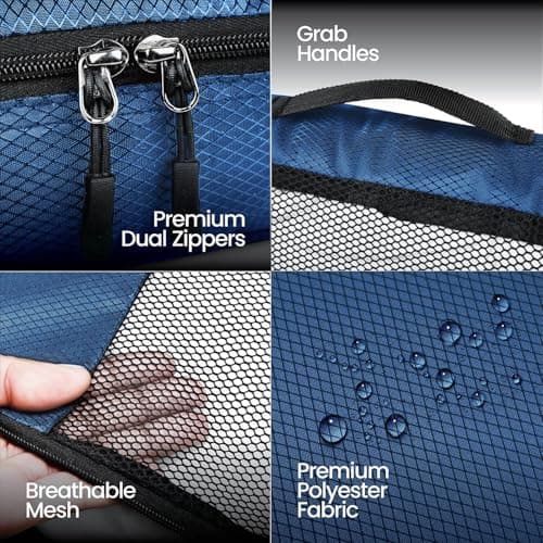 FATMUG Packing Cubes Travel Pouch/Bag Suitcase Organiser Set of 4 (2 Medium and 2 Small) (Navy Blue) 4