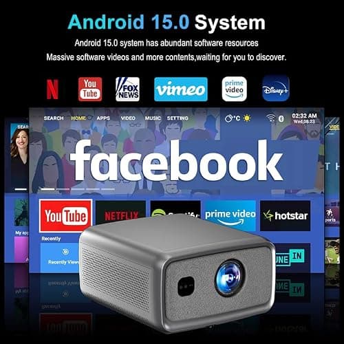 Touchview Ultraview G10 4K HDR10, Highest Brightness 36000 Lumen, HDMI ARC Projector 4K Ultra HD, 3200 ANSI, Fully Sealed, AI Fully Automatic, YouTube Hotstar Prime Net - Flix 4G128G Projector 4