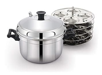 Luxuria Stainless Steel , 20 idly Cooker with Whistle (silver )