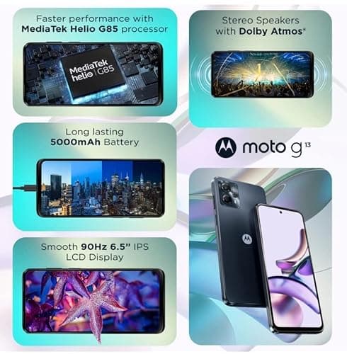 Motorola G13, Matte Charcoal (4GB, 128GB) 5